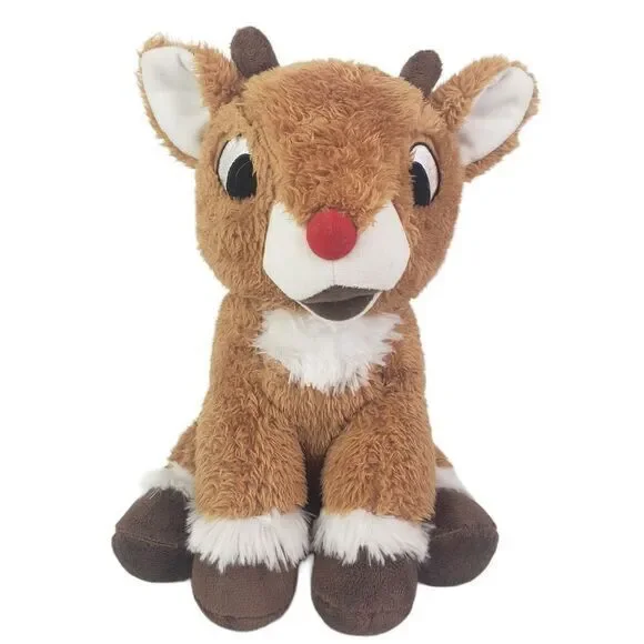 Kohls Cares Brown Reindeer‎ Stuffed Animal Red Nose Special For Christmas 10 In
