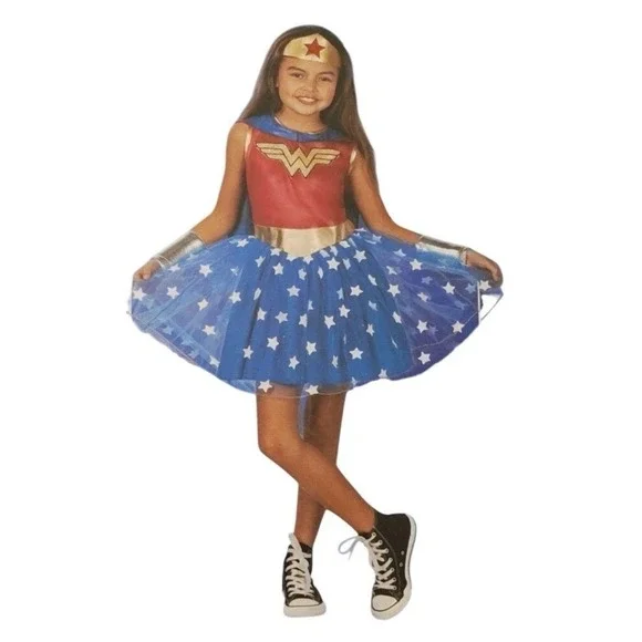 Justice League Wonder Woman Girls Halloween‎ Costume Dress Up Cosplay XSmall C8