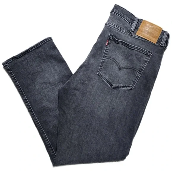 Levi's Men's 514 Straight Flex Jeans 40x30 Graphite Leather Patch Y2K EUC