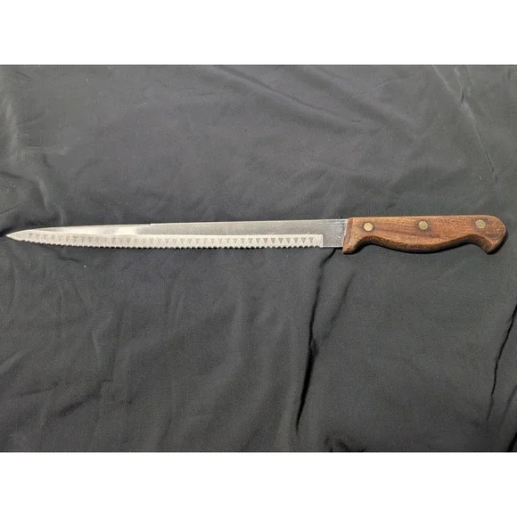 Wellington Swords Serrated Bread Slicing Knife Vintage Wood Handle 14.5...