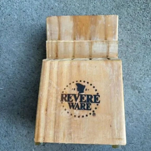 Revere Ware 13 Slot Wood Knife Holder Block
