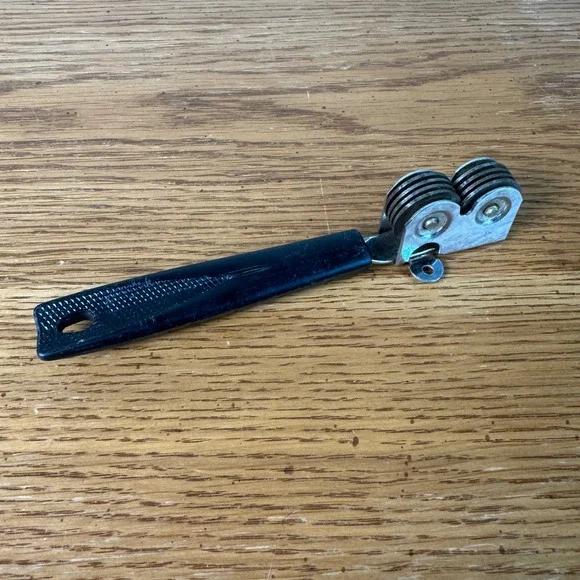 Vintage EKCO USA Knife Sharpener Black Plastic Handle Kitchen Tool