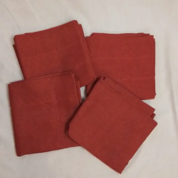 Set of four Burnt Red Rod Pocket Curtain Toppers
