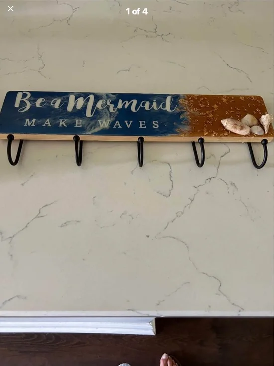 Home Decor “Be A Mermaid” epoxy wall hooks