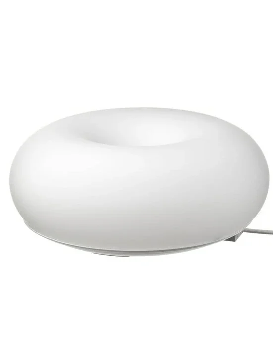 Donut IKEA Lamp. VARMBLIXTLED table/wall lamp, dimmable smart/white glass color.