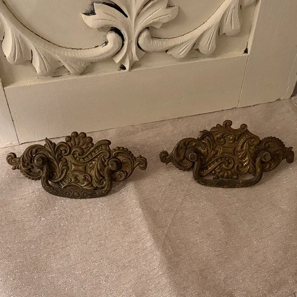 Vintage Brass Drawer Pulls Set