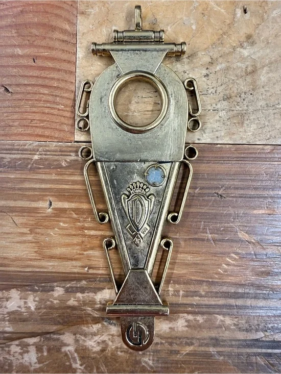 Decorative Gold Tone Wall Hook with Embossed Crest