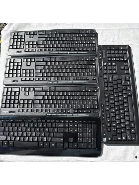 Lot of 5 Wireless Keyboards Logitech K270 x3 Microsoft 850 Adesso No Receivers