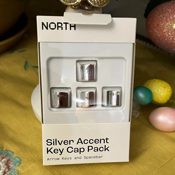 NORTH Silver Accent Key Cap Pack - Chrome Keycaps