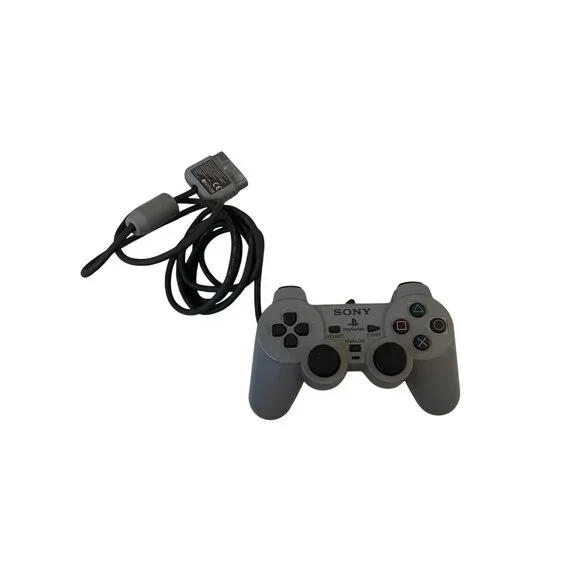 Sony PS1 Wired Analog Controller Gray DualShock Gaming Accessory Original Cord