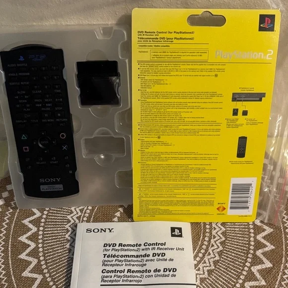 New Sony Black PlayStation 2 Remote with IR Receiver unit -no batteries or box