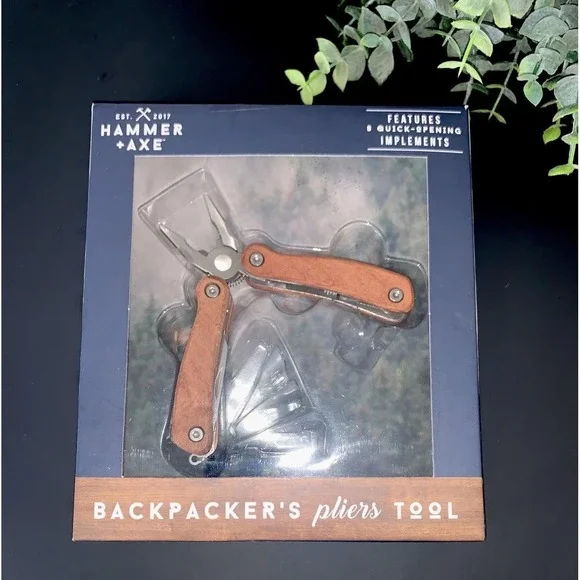 Hammer + Axe‎ Backpacker's Pliers Multi-Tool Wood Handle Camping EDC New In Box
