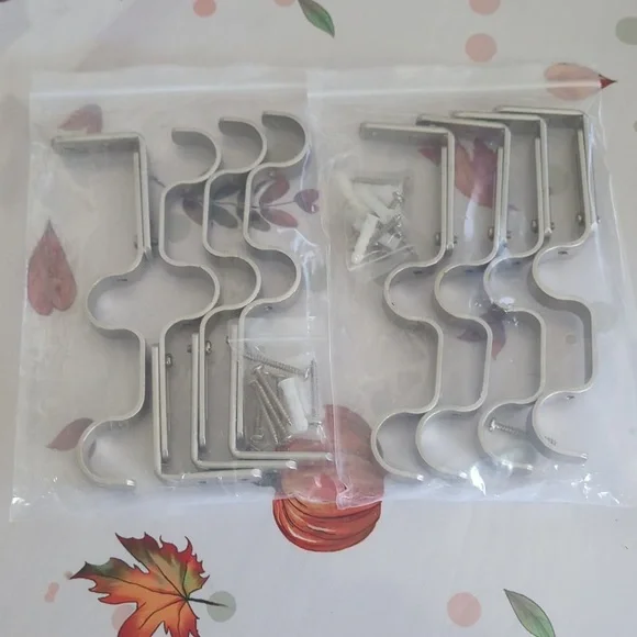 Anndason Heavy Duty Double Adjustable Curtain Rod Brackets
