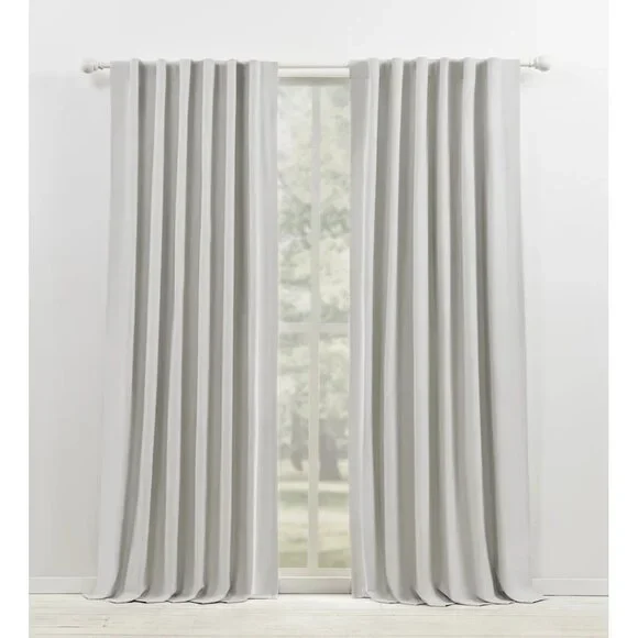 NEW Lauren Ralph Lauren Velvety Winter White Back Tab/Rod Pocket Curtain Panel