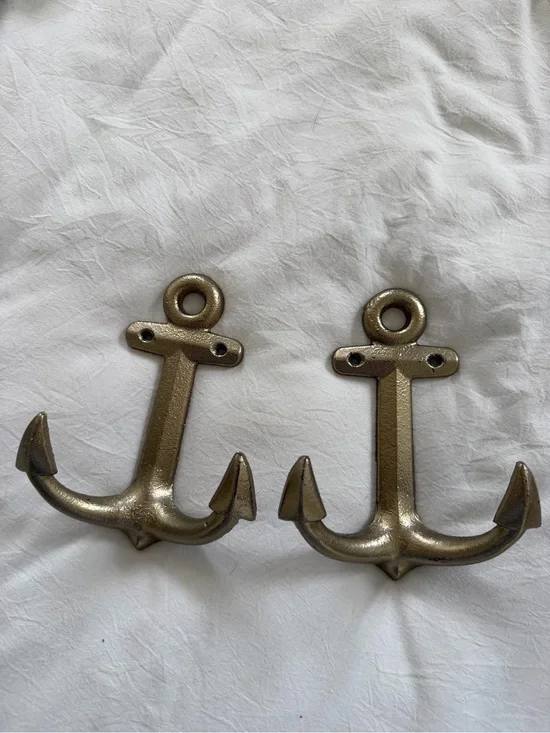 Decorative Anchor Wall Hooks - Metallic Gold