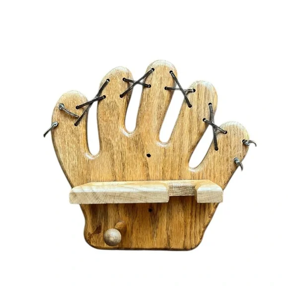 Baseball Glove Wall – Ball & Bat Holder Boys Bedroom Decor Sports