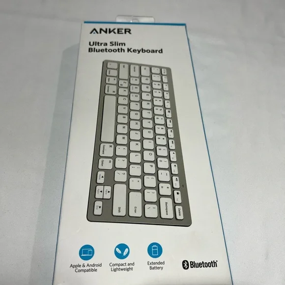Anker Ultra Slim Bluetooth Keyboard - Blue and White