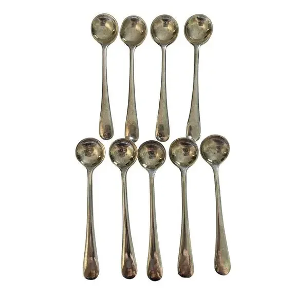 9 Elkington Monarchy Salt Spoons Silverplate 3 1/4