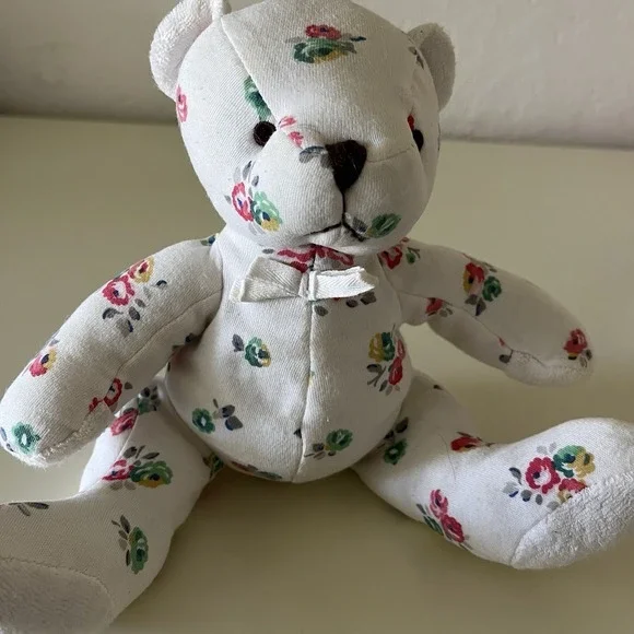 Cath Kidston Hankie Rose Teddy‎ Bear Cotton Spring Soft Cuddly Lovie Toy 7
