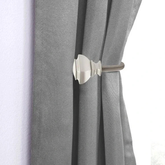 MAINSTAYS BENTON SQUARE CURTAIN HOLDBACKS 4 PC SET