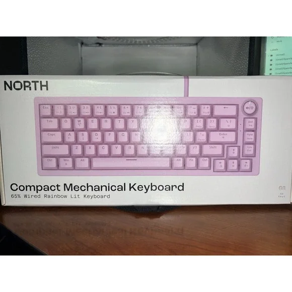 North Mechanical Keyboard - NEW - 68 Keys - Wired -pink W/ Rainbow Lights
