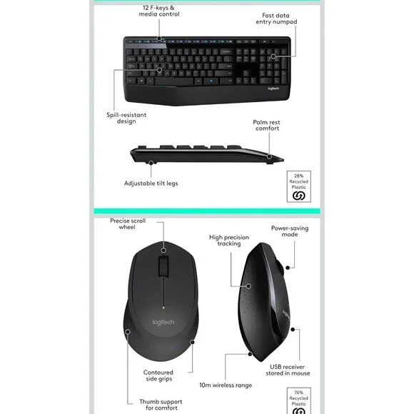 Logitech MK345 Wireless Comfort Combo