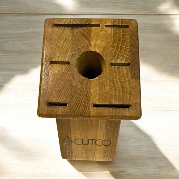 CUTCO Knife Block 7 Slot Galley Set‎ Honey Oak Made in the USA BLOCK ONLY