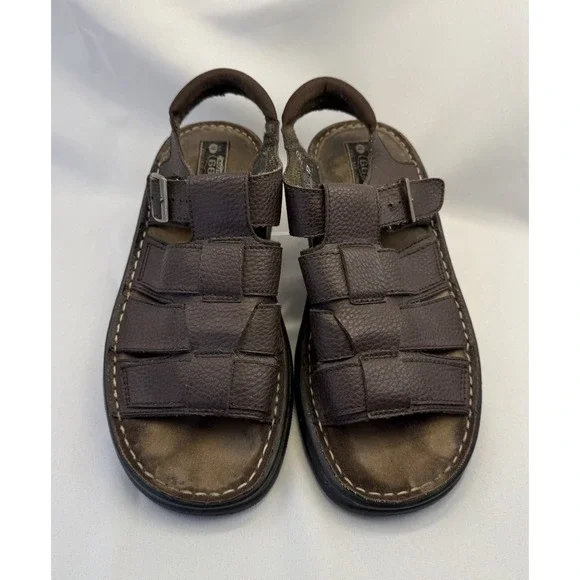 Vintage Route 66 Mens Brown Fisherman Leather Sandals Size 11