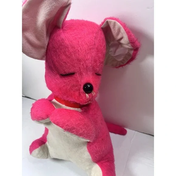 Vintage Moray Toy M Galapo Pink Mouse Plush 18
