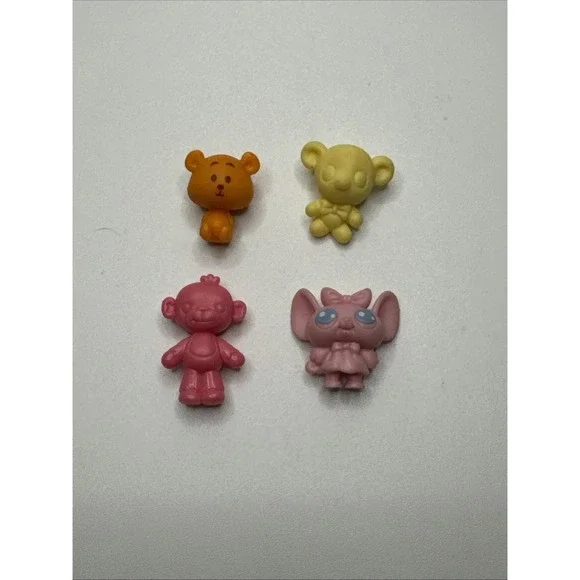 Authentic Littlest Pet Shop Accessory White pink Orange teddy bear mouse Monkey
