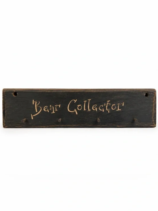 Rustic Black Wall Hanger Bear Collector