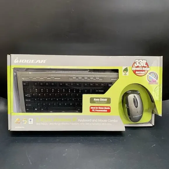 IOGEAR GKM541RA 2.4GHz RF Wireless Keyboard & Mouse Combo, 33’ Range, MAC Win