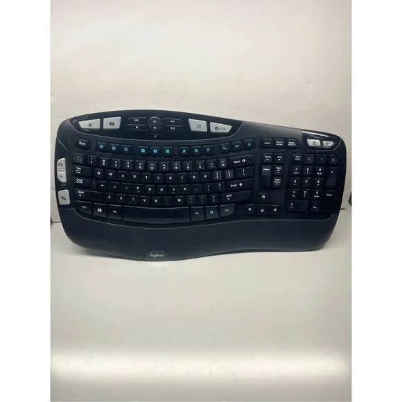 Logitech Wireless Wave K350 Keyboard - No USB Receiver Dongle Ergonomic Black