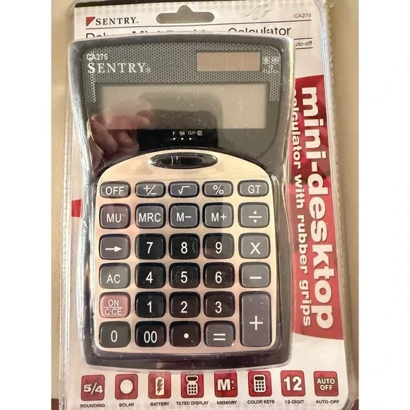 Sentry CA275 Desktop Calculator Large Key Large LCD Display Battery Powered New