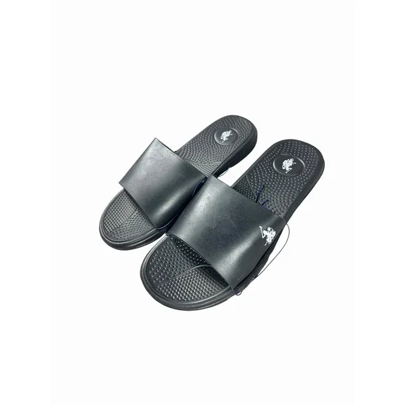 US Polo Association Slides, Black, Size‎ 9/10 Men's