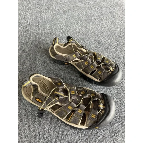 Keen Newport H2 Sandal Gray/Yellow/Tan Mens 8 Hiking Waterproof #3-1‎