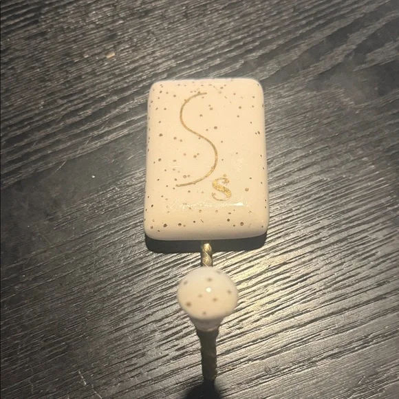 Anthropologie Cream and Gold Wall Hook