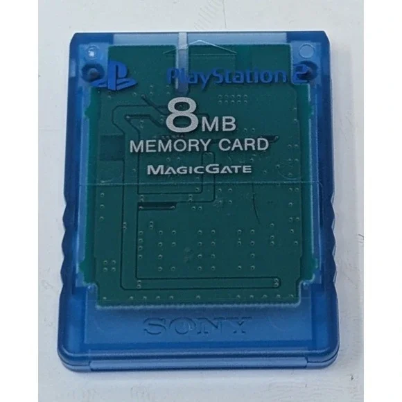 PS2 Memory Card 8MB Clear Blue OEM SCPH-10020 Sony Playstation 2 AUTHENTIC