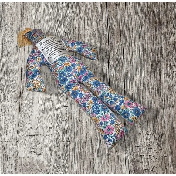 Dammit Doll Floral Pattern Plush Blue Colorful a5r