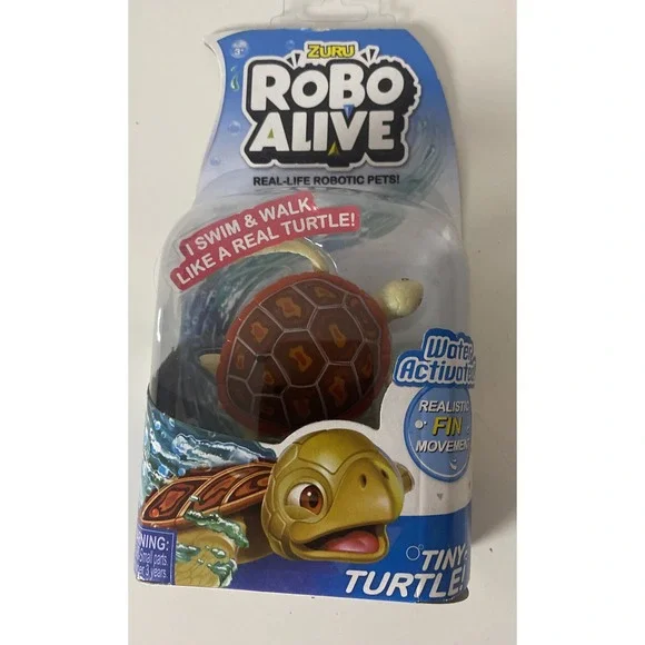 Zuru Robo Alive Real Life Robotic Pet Water Activated Swims Tiny Turtle New
