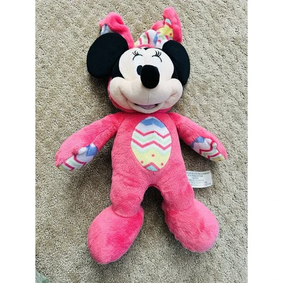 Disney Store Pink Minnie Mouse‎ Easter Bunny Doll Plush Stuffed Animal 16