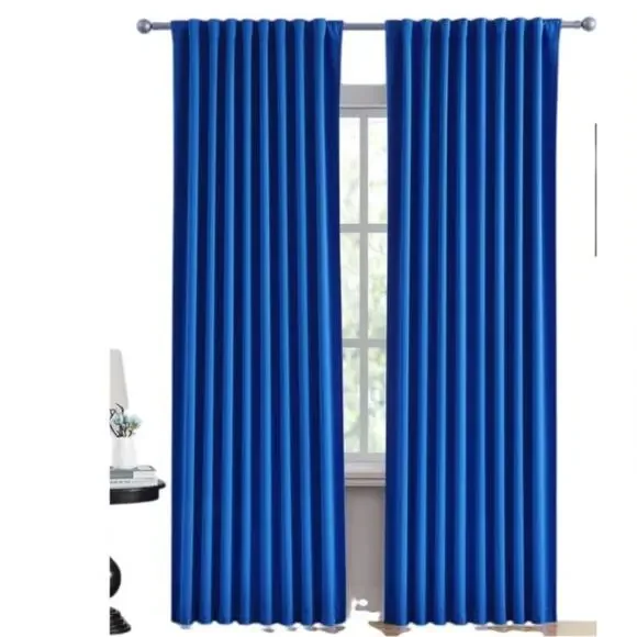Royal Blue Curtains Room Darkening Rod Pocket Back Tab 52x84