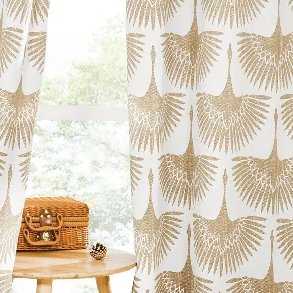 Blackout Curtains Taupe 52x103 Geometric Farmhouse Thermal Insulated 2 Panel Set