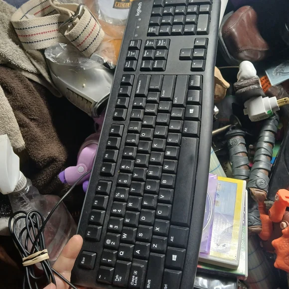 Logitech K120 USB Wired Keyboard, a basic, corded computer keyboard.