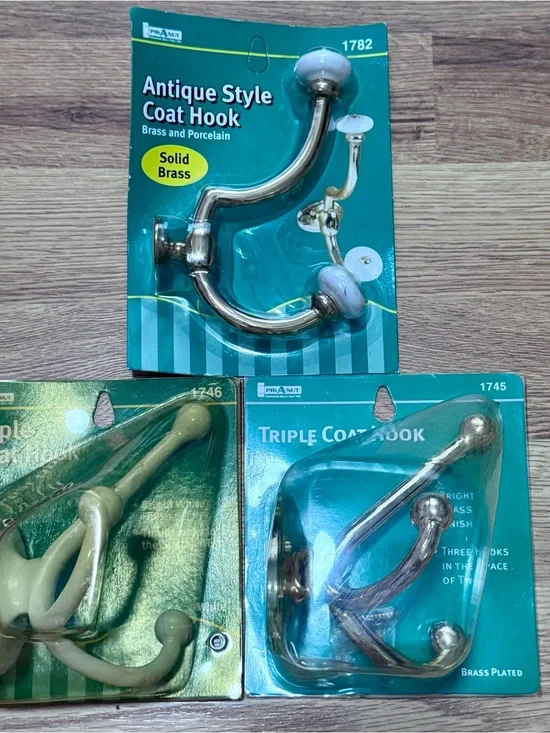 3 New Coat Hooks, Pik-A-Nut Brand