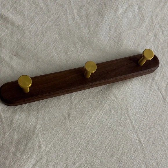 Elegant Gold and Brown Wall Hook Rack