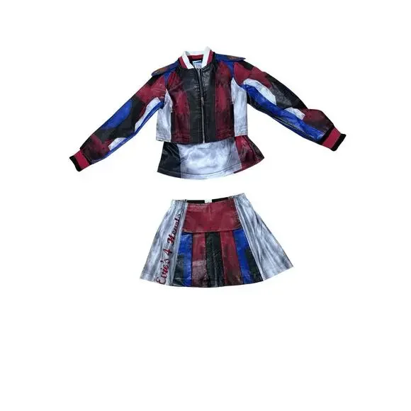 2 Pc Disney Descendants 3 Evie Faux Leather Jacket, Shirt, Skirt Costume Sz 5/6