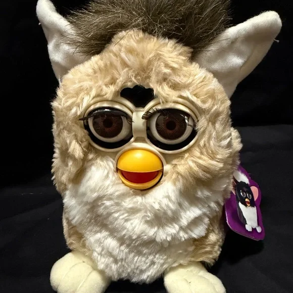 Interactive Plush Pet Toy - Tan and White vintage 1998