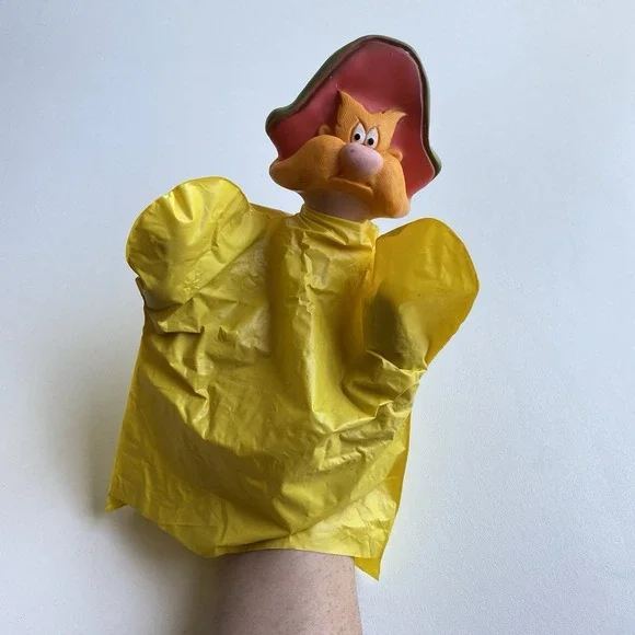 Vintage 60's Looney Tunes Hand Puppet‎ Yosemite Sam Yellow Toy