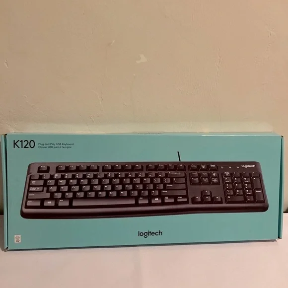 Logitech K120 Full-size USB Wired Membrane Keyboard For PC Spill-Resistant NEW
